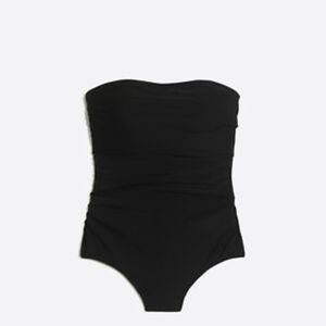 J. Crew LT black strapless rouched swimsuit